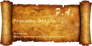 Preradov Attila névjegykártya